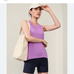 Athleta Purple Relaxed Sleeveless Tank Top ease in rib tank